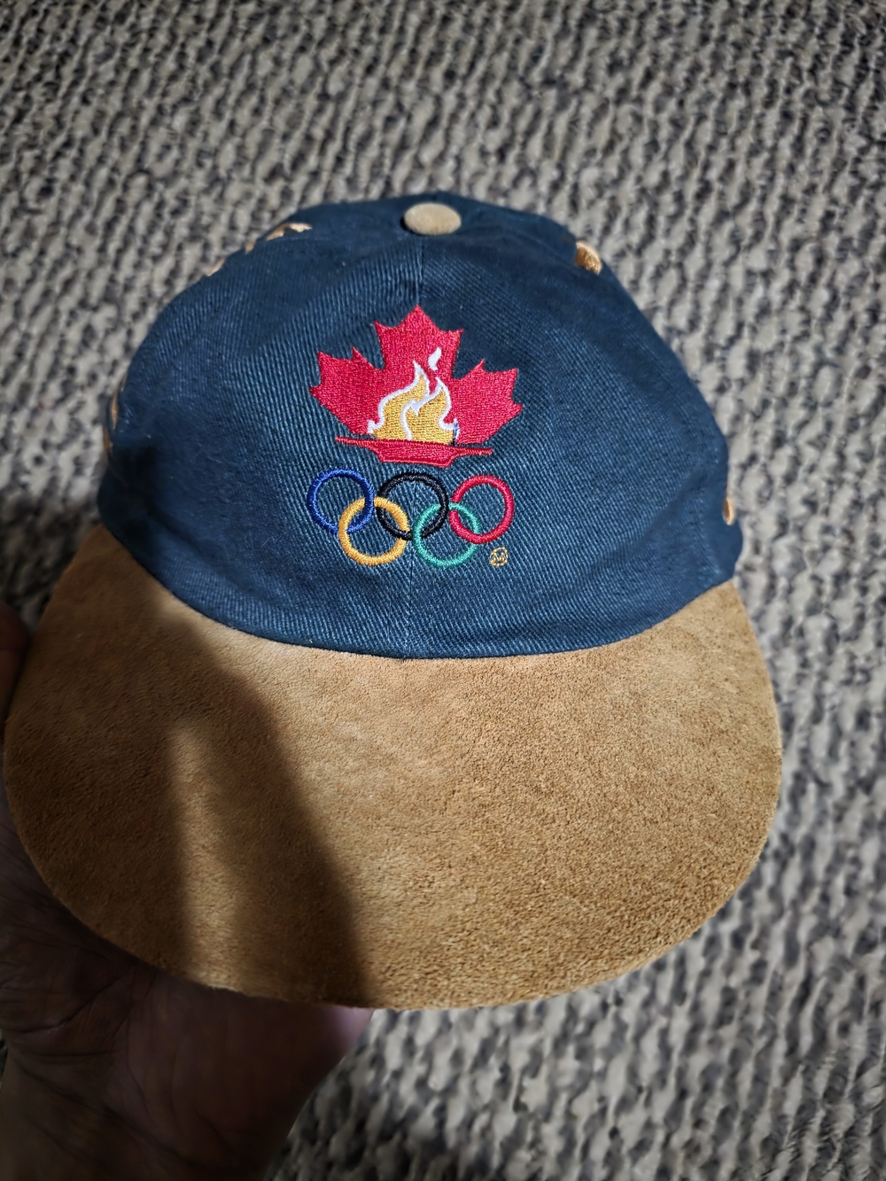 Men's Navy and Tan Olympic Logo Baseball Cap